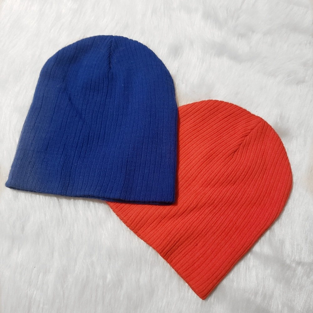 Forever 21 Orange and Blue Beanies